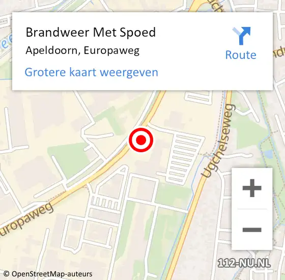 Locatie op kaart van de 112 melding: Brandweer Met Spoed Naar Apeldoorn, Europaweg op 14 november 2017 09:23