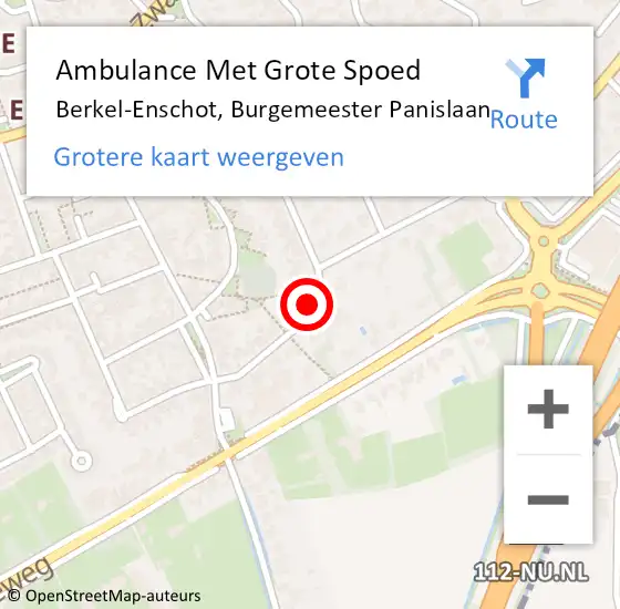 Locatie op kaart van de 112 melding: Ambulance Met Grote Spoed Naar Berkel-Enschot, Burgemeester Panislaan op 14 november 2017 19:12