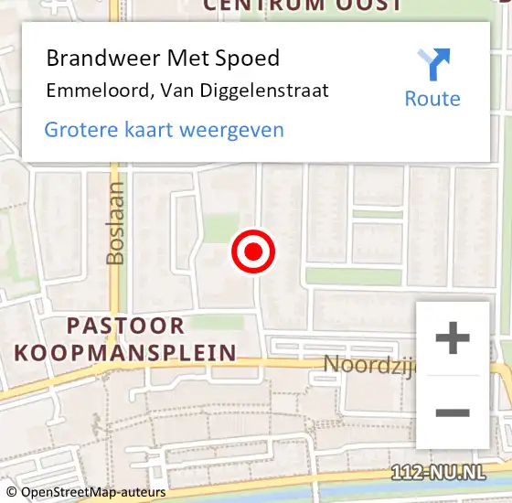 Locatie op kaart van de 112 melding: Brandweer Met Spoed Naar Emmeloord, Van Diggelenstraat op 14 november 2017 20:39