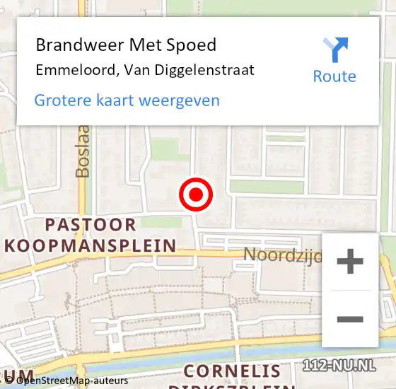 Locatie op kaart van de 112 melding: Brandweer Met Spoed Naar Emmeloord, Van Diggelenstraat op 14 november 2017 21:12