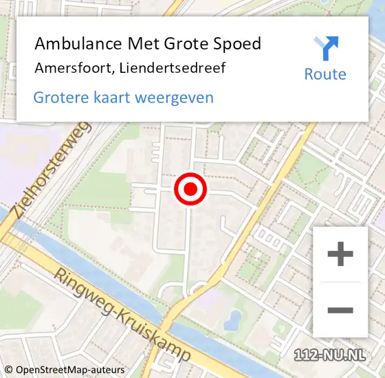 Locatie op kaart van de 112 melding: Ambulance Met Grote Spoed Naar Amersfoort, Liendertsedreef op 14 november 2017 21:57