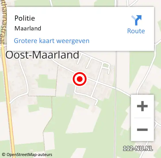 Locatie op kaart van de 112 melding: Politie Maarland op 16 november 2017 13:49