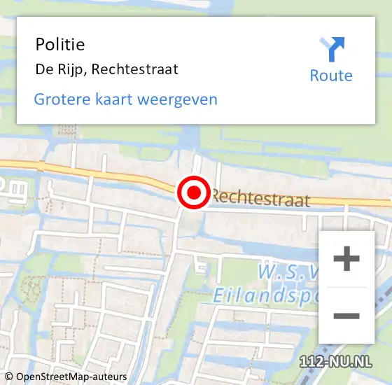 Locatie op kaart van de 112 melding: Politie De Rijp, Rechtestraat op 16 november 2017 18:15