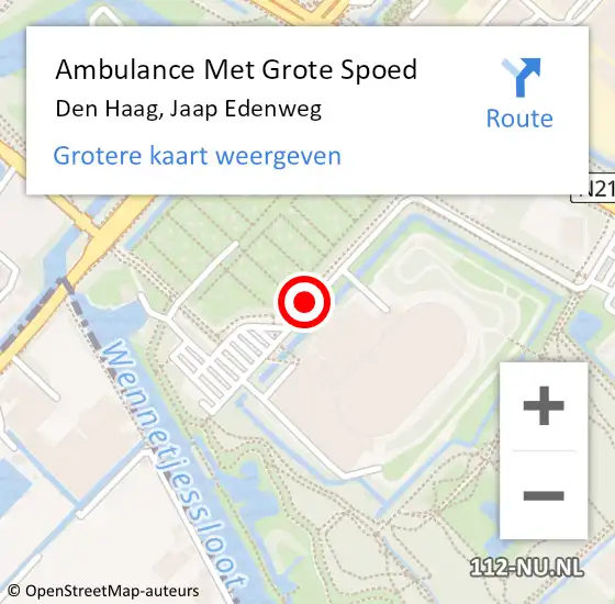 Locatie op kaart van de 112 melding: Ambulance Met Grote Spoed Naar Den Haag, Jaap Edenweg op 16 november 2017 20:18