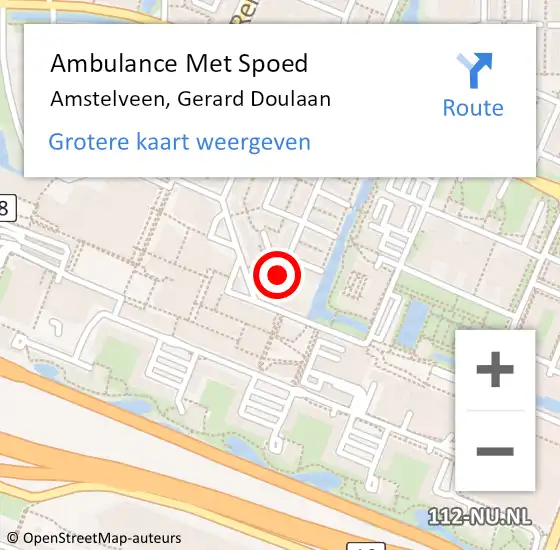 Locatie op kaart van de 112 melding: Ambulance Met Spoed Naar Amstelveen, Gerard Doulaan op 16 november 2017 21:51