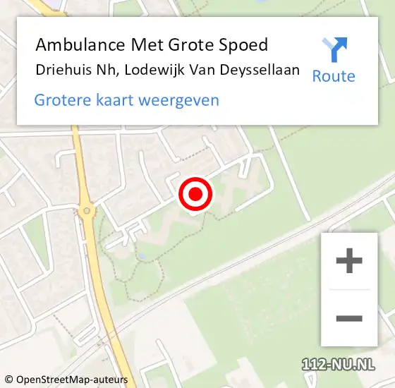 Locatie op kaart van de 112 melding: Ambulance Met Grote Spoed Naar Driehuis Nh, Lodewijk Van Deyssellaan op 17 november 2017 00:25