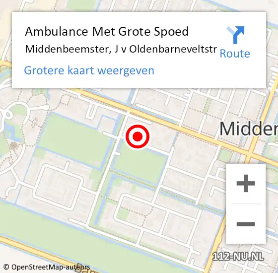 Locatie op kaart van de 112 melding: Ambulance Met Grote Spoed Naar Middenbeemster, J v Oldenbarneveltstr op 17 november 2017 16:23