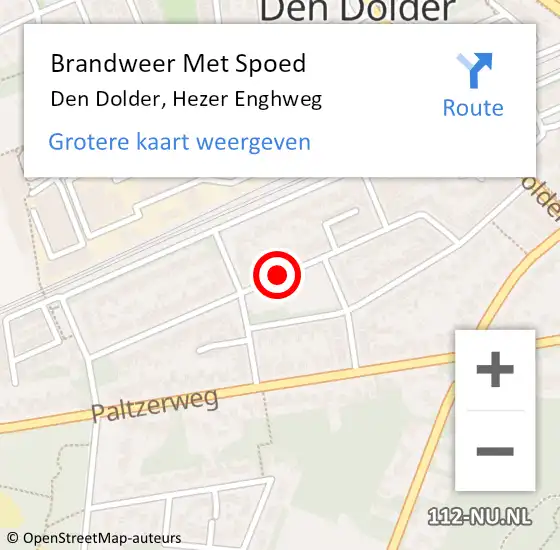 Locatie op kaart van de 112 melding: Brandweer Met Spoed Naar Den Dolder, Hezer Enghweg op 17 november 2017 22:01