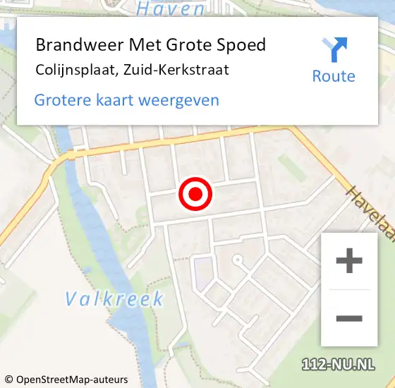 Locatie op kaart van de 112 melding: Brandweer Met Grote Spoed Naar Colijnsplaat, Zuid-Kerkstraat op 18 november 2017 02:31