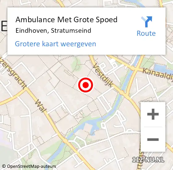 Locatie op kaart van de 112 melding: Ambulance Met Grote Spoed Naar Eindhoven, Stratumseind op 18 november 2017 03:22