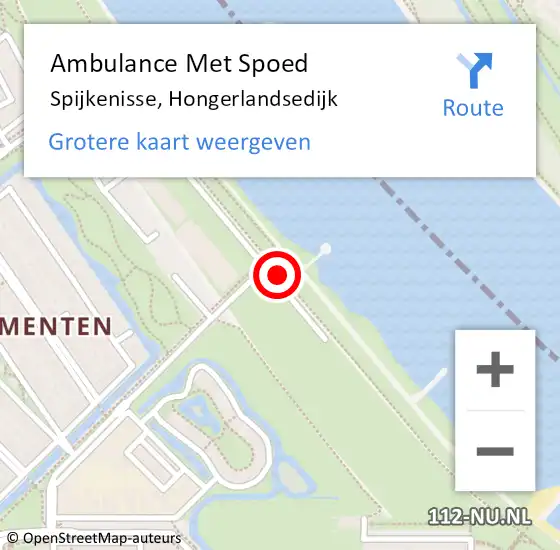 Locatie op kaart van de 112 melding: Ambulance Met Spoed Naar Spijkenisse, Hongerlandsedijk op 18 november 2017 07:59
