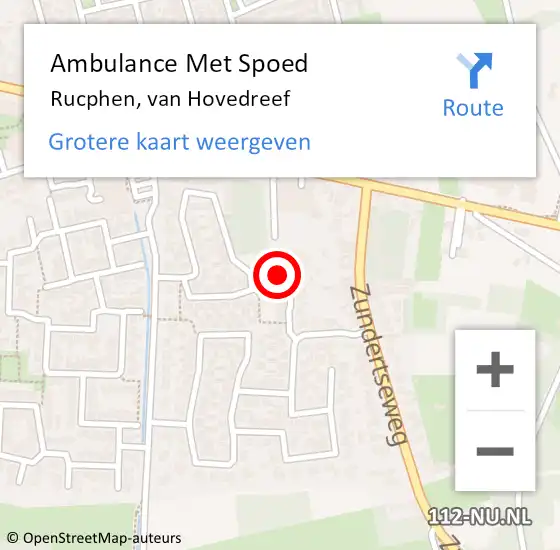 Locatie op kaart van de 112 melding: Ambulance Met Spoed Naar Rucphen, van Hovedreef op 19 november 2017 00:23