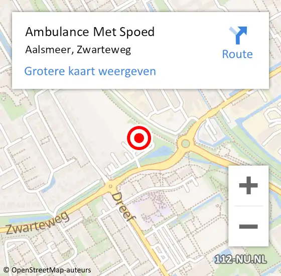 Locatie op kaart van de 112 melding: Ambulance Met Spoed Naar Aalsmeer, Zwarteweg op 19 november 2017 11:57