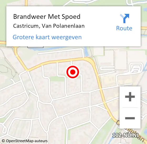 Locatie op kaart van de 112 melding: Brandweer Met Spoed Naar Castricum, Van Polanenlaan op 19 november 2017 16:18