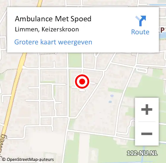Locatie op kaart van de 112 melding: Ambulance Met Spoed Naar Limmen, Keizerskroon op 19 november 2017 17:20