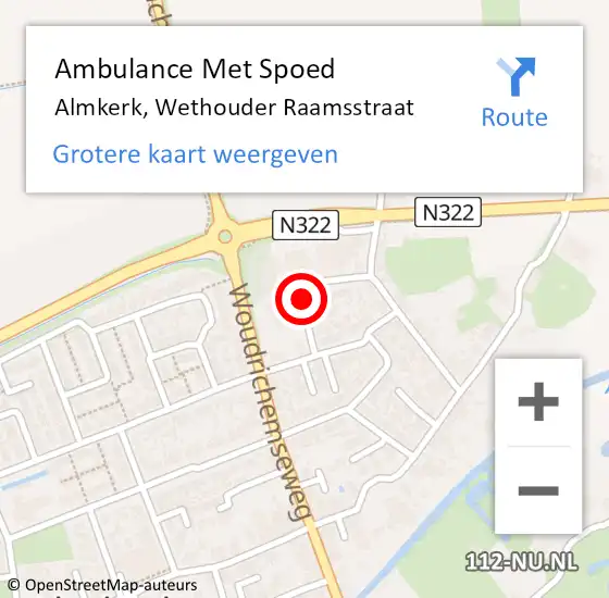 Locatie op kaart van de 112 melding: Ambulance Met Spoed Naar Almkerk, Wethouder Raamsstraat op 19 november 2017 18:17
