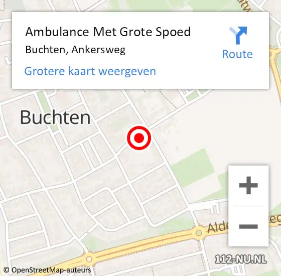 Locatie op kaart van de 112 melding: Ambulance Met Grote Spoed Naar Buchten, Ankersweg op 7 februari 2014 12:48