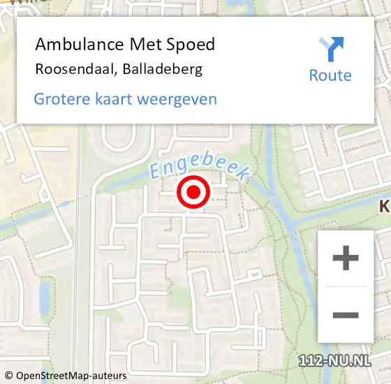 Locatie op kaart van de 112 melding: Ambulance Met Spoed Naar Roosendaal, Balladeberg op 20 november 2017 10:39