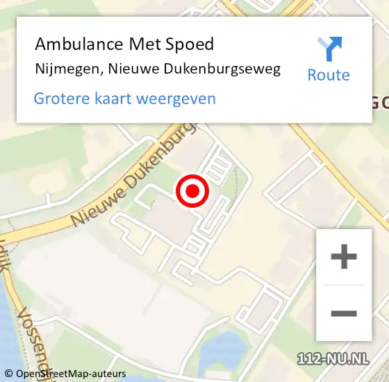 Locatie op kaart van de 112 melding: Ambulance Met Spoed Naar Nijmegen, Nieuwe Dukenburgseweg op 20 november 2017 16:23
