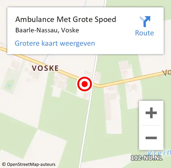 Locatie op kaart van de 112 melding: Ambulance Met Grote Spoed Naar Baarle-Nassau, Voske op 20 november 2017 16:37