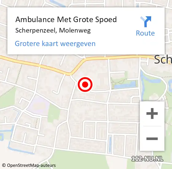 Locatie op kaart van de 112 melding: Ambulance Met Grote Spoed Naar Scherpenzeel, Molenweg op 20 november 2017 17:24