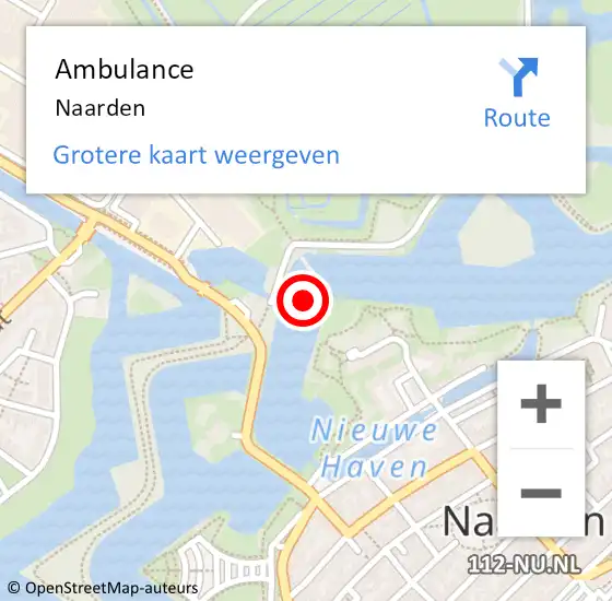 Locatie op kaart van de 112 melding: Ambulance Naarden op 20 november 2017 18:06