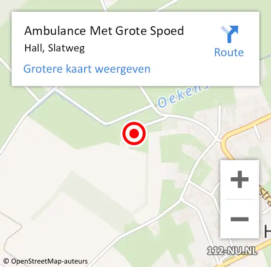 Locatie op kaart van de 112 melding: Ambulance Met Grote Spoed Naar Hall, Slatweg op 20 november 2017 18:21