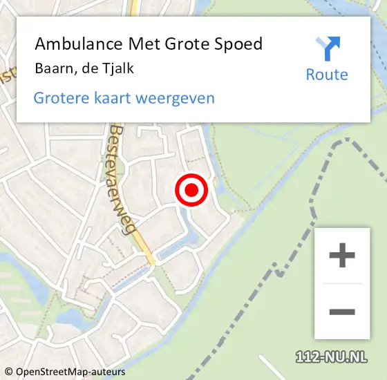 Locatie op kaart van de 112 melding: Ambulance Met Grote Spoed Naar Baarn, de Tjalk op 21 november 2017 00:03