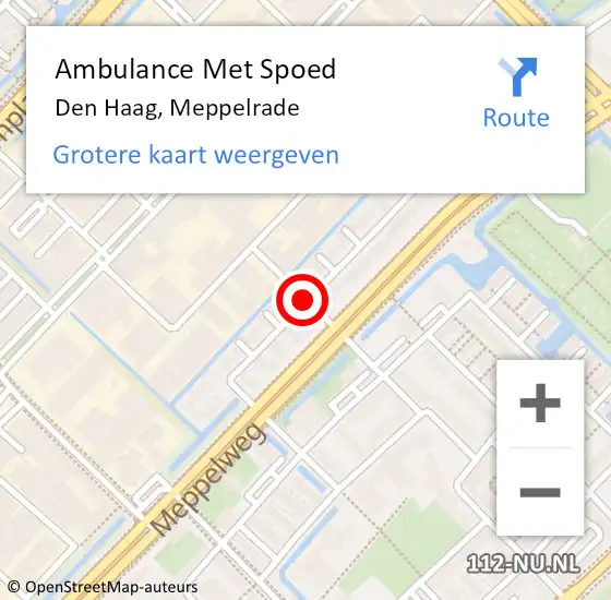 Locatie op kaart van de 112 melding: Ambulance Met Spoed Naar Den Haag, Meppelrade op 21 november 2017 06:27