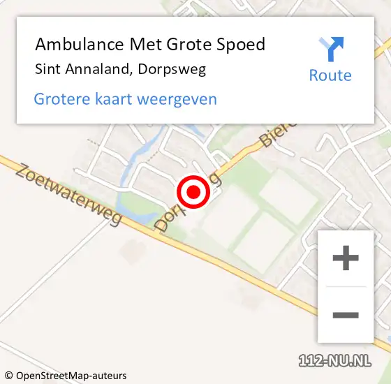 Locatie op kaart van de 112 melding: Ambulance Met Grote Spoed Naar Sint Annaland, Dorpsweg op 21 november 2017 07:21