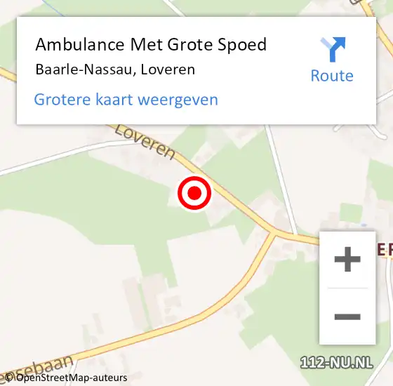 Locatie op kaart van de 112 melding: Ambulance Met Grote Spoed Naar Baarle-Nassau, Loveren op 21 november 2017 09:21
