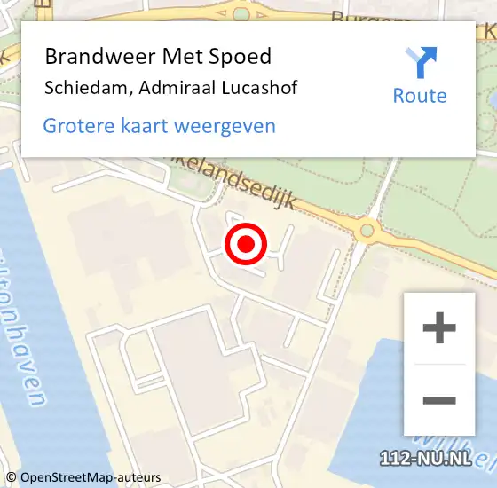 Locatie op kaart van de 112 melding: Brandweer Met Spoed Naar Schiedam, Admiraal Lucashof op 21 november 2017 14:42