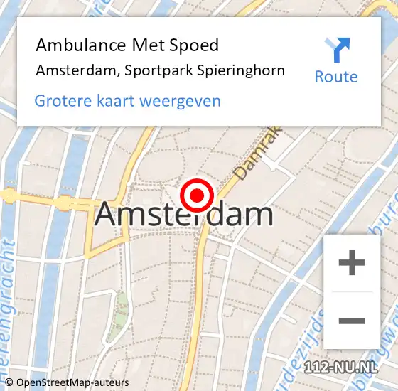 Locatie op kaart van de 112 melding: Ambulance Met Spoed Naar Amsterdam, Burg de Vlugtlaan op 21 november 2017 16:32