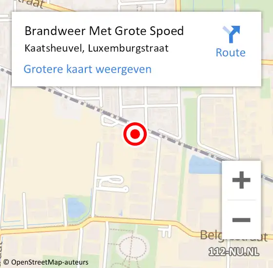 Locatie op kaart van de 112 melding: Brandweer Met Grote Spoed Naar Kaatsheuvel, Luxemburgstraat op 22 november 2017 06:07