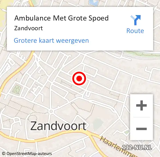 Locatie op kaart van de 112 melding: Ambulance Met Grote Spoed Naar Zandvoort op 22 november 2017 10:07