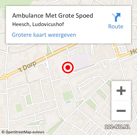 Locatie op kaart van de 112 melding: Ambulance Met Grote Spoed Naar Heesch, Ludovicushof op 22 november 2017 12:42