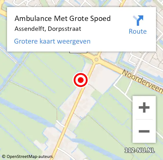 Locatie op kaart van de 112 melding: Ambulance Met Grote Spoed Naar Assendelft, Dorpsstraat op 22 november 2017 14:38