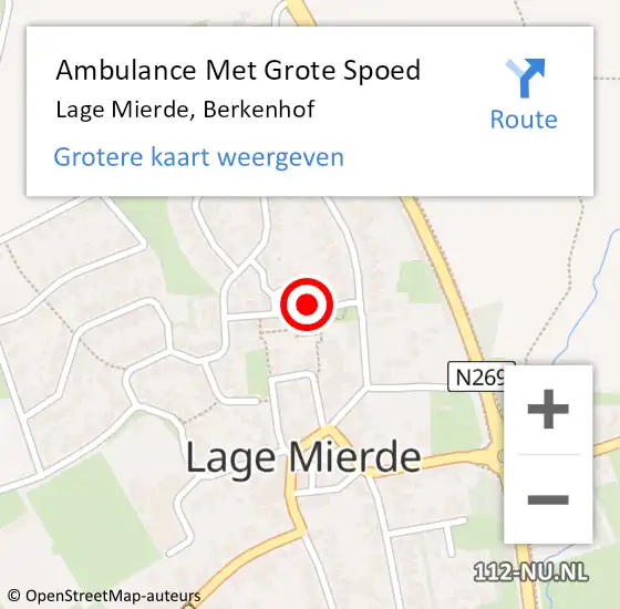 Locatie op kaart van de 112 melding: Ambulance Met Grote Spoed Naar Lage Mierde, Berkenhof op 22 november 2017 19:06