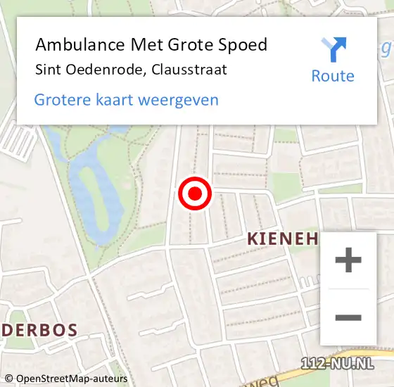 Locatie op kaart van de 112 melding: Ambulance Met Grote Spoed Naar Sint Oedenrode, Clausstraat op 22 november 2017 19:20