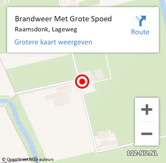Locatie op kaart van de 112 melding: Brandweer Met Grote Spoed Naar Raamsdonk, Lageweg op 22 november 2017 21:51