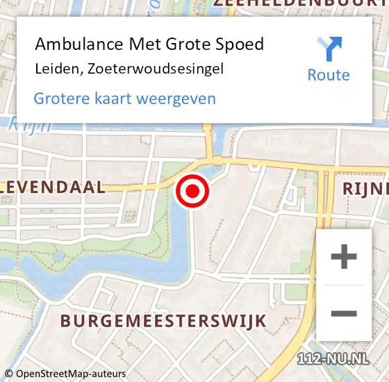 Locatie op kaart van de 112 melding: Ambulance Met Grote Spoed Naar Leiden, Zoeterwoudsesingel op 22 november 2017 22:44