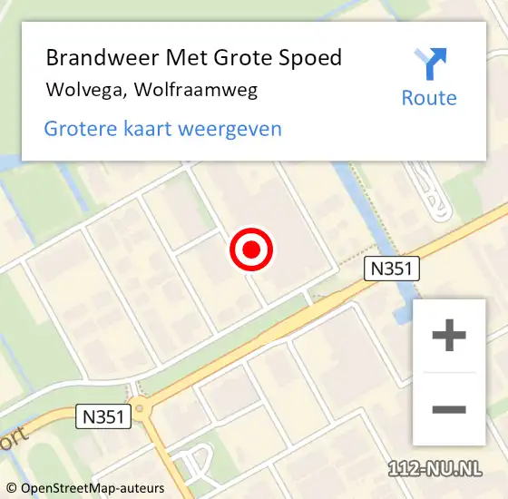 Locatie op kaart van de 112 melding: Brandweer Met Grote Spoed Naar Wolvega, Wolfraamweg op 24 november 2017 19:02