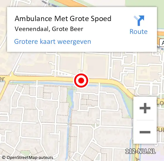 Locatie op kaart van de 112 melding: Ambulance Met Grote Spoed Naar Veenendaal, Grote Beer op 24 november 2017 20:28