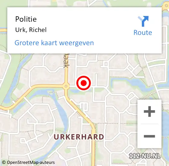 Locatie op kaart van de 112 melding: Politie Urk, Richel op 24 november 2017 20:55