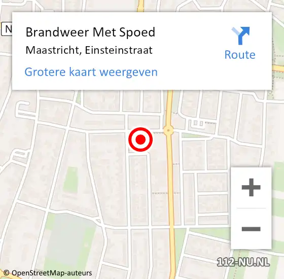 Locatie op kaart van de 112 melding: Brandweer Met Spoed Naar Maastricht, Einsteinstraat op 24 november 2017 21:37