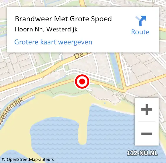 Locatie op kaart van de 112 melding: Brandweer Met Grote Spoed Naar Hoorn Nh, Westerdijk op 24 november 2017 21:47
