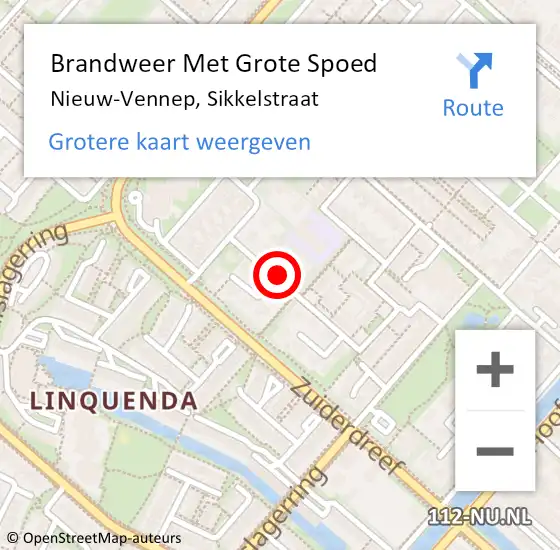 Locatie op kaart van de 112 melding: Brandweer Met Grote Spoed Naar Nieuw-Vennep, Sikkelstraat op 24 november 2017 21:48