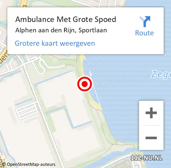 Locatie op kaart van de 112 melding: Ambulance Met Grote Spoed Naar Alphen aan den Rijn, Sportlaan op 24 november 2017 22:43