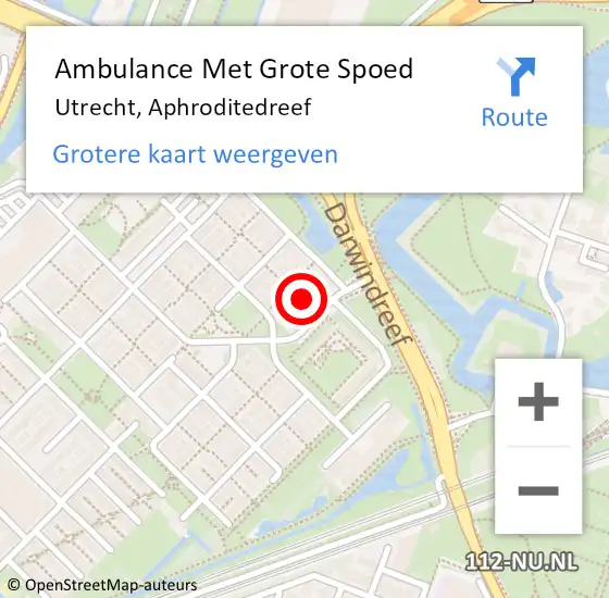 Locatie op kaart van de 112 melding: Ambulance Met Grote Spoed Naar Utrecht, Aphroditedreef op 24 november 2017 23:23