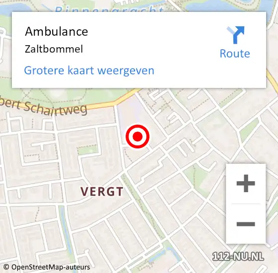 Locatie op kaart van de 112 melding: Ambulance Zaltbommel op 24 november 2017 23:28